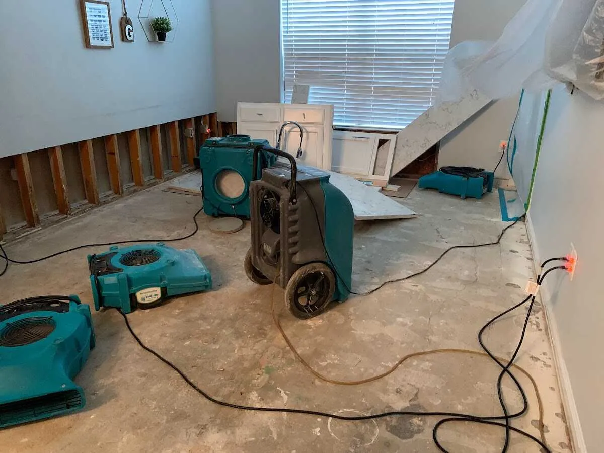 Dehumidifier in flood-cut room for Water Damage Restoration in Citrus Springs