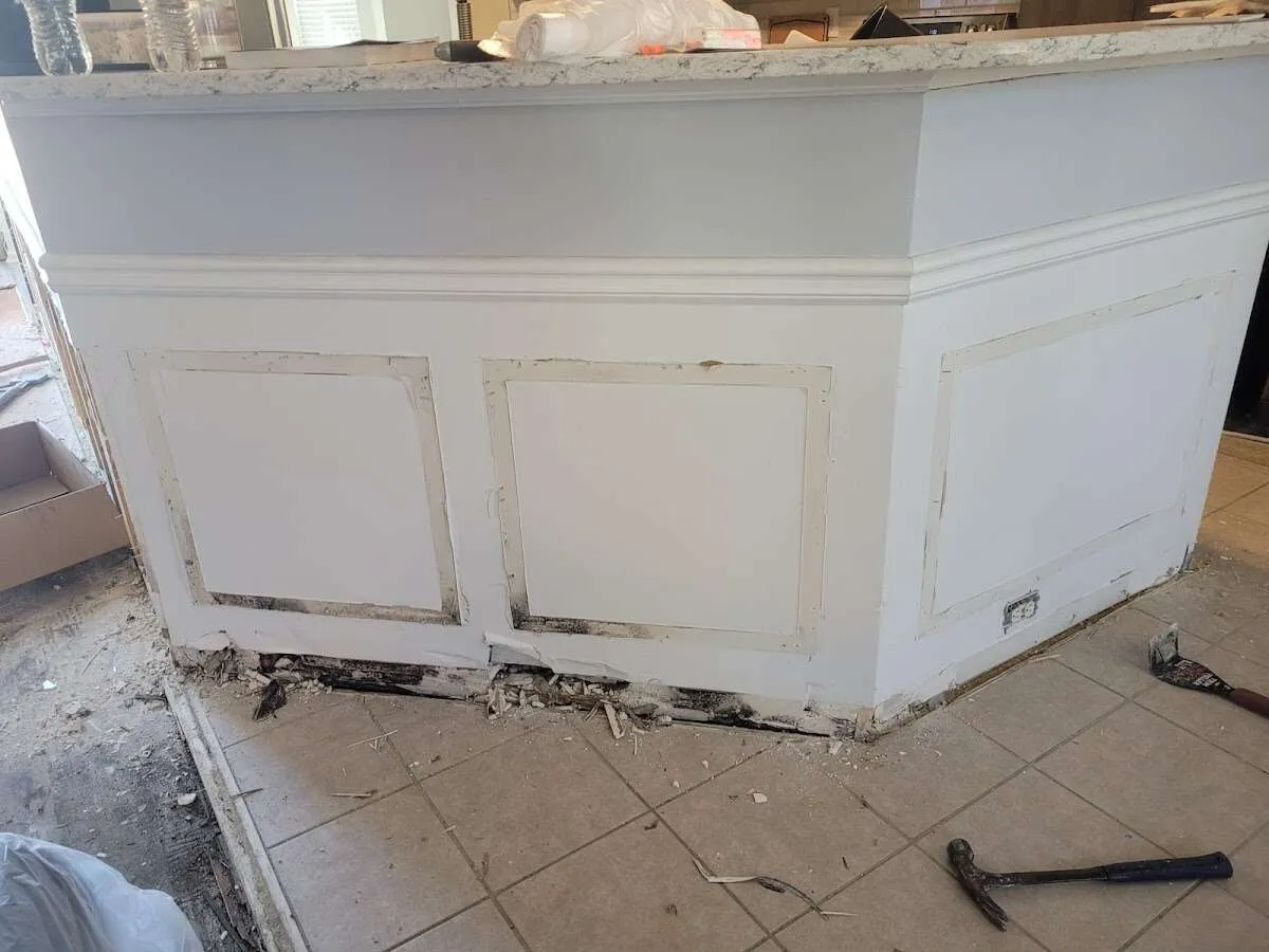 Water damage and mold on kitchen during Storm Damage Restoration in Citrus Springs